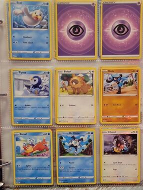 Pokemon Trading Cards Collector Sheet - Yellow Border Blue & Purple Cards